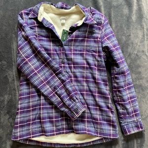 NWT 🏷 L.L.Bean Women’s Plaid Sherpa-Lined Fleece